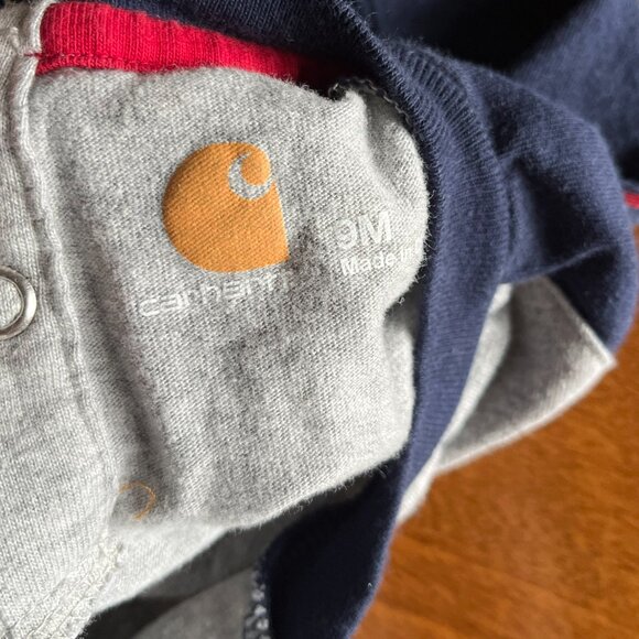 Carhartt "Mr. Fix It" baseball sleeves onesie 9m - Picture 3 of 7